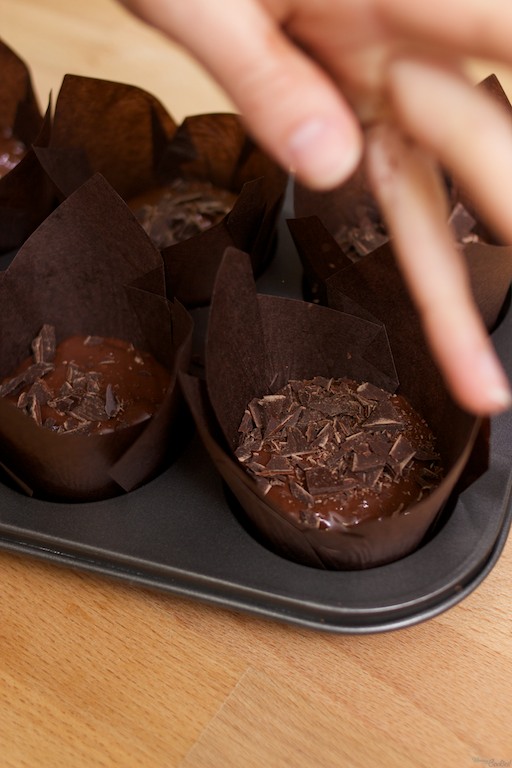 Como no teníamos pepitas de chocolate optamos por añadir más chocolate de cobertura. Golosos al cuadrado.